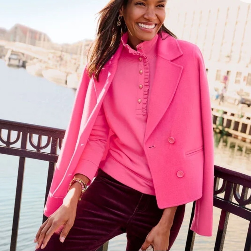 Talbots Ruffle Placket Mockneck Pullover Sweater … - image 2